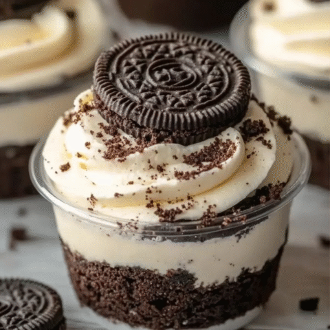 Vasito de Galleta Oreo con Crema de Queso y Chocolate Blanco